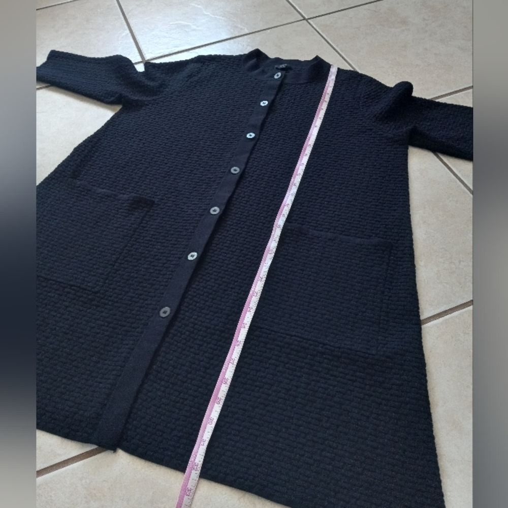 COS A-Line Textured Knit Cardigan Navy M - Picture 11 of 13